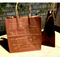 Bolsa de papel Kraft marrón con asas Bolsas de café personalizadas de alta calidad que hacen compras Bolsa de papel